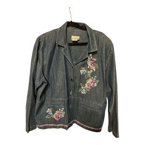 Vintage Saint Germain Paris Jean Jacket Blazer Womens X-Large Granny Core